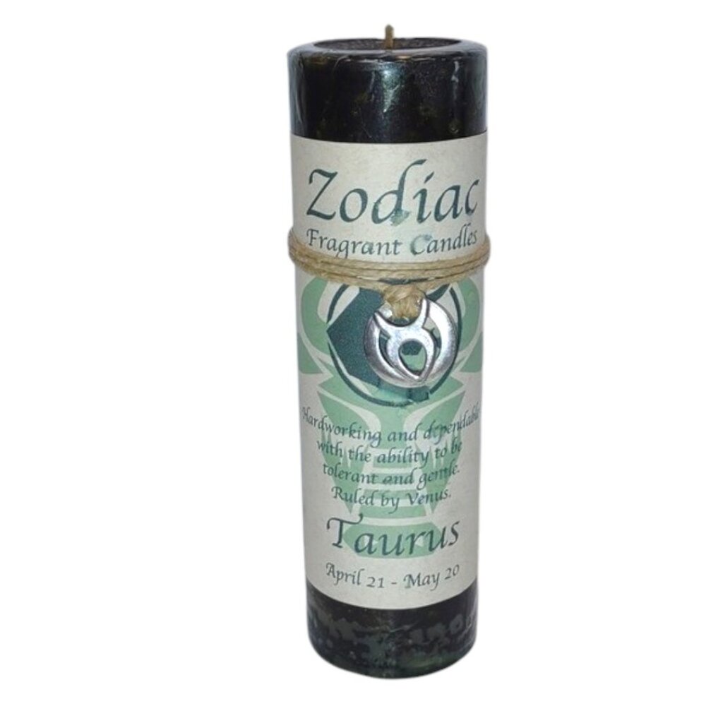 Zodiac TAURUS Fragrant USA Handmade Candle With Pewter Pendant Woodbury Co. New